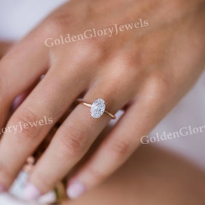 2ct Oval Cut Moissanite Engagement Ring, Oval Solitaire Moissanite Ring, 14k Solid Gold Ring, Anniversary Gift, Bridal Ring, Daily Ring