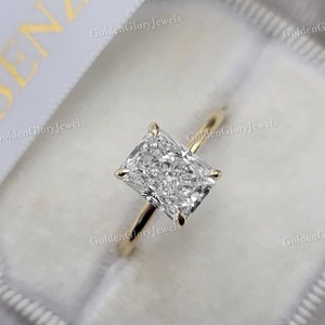 5CT Radiant Cut Moissanite Ring, Radiant Cut Engagement Ring, Radiant Solitaire, 5ct Radiant Cut, Solitaire Engagement Ring