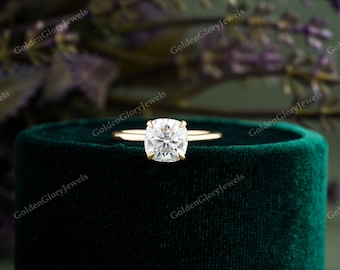 2 CT Cushion Cut Moissanite Engagement Ring, Cushion Cut Engagement Ring, Cushion Solitaire, 2ct Cushion Cut, Solitaire Engagement Ring