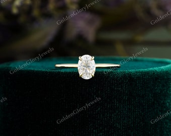 1ct Oval Moissanite Engagement Ring, Oval Solitaire Moissanite Ring, 14k Solid Gold Ring, Anniversary Gift Ring, Bridal Ring, Daily Ring