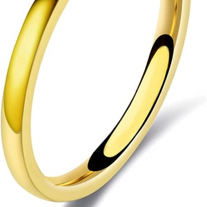 Plain wedding band, Delicate Wedding Band Anniversary Gift for Her stacking band, matching band, Bridesmaid Gift Wedding Band in Yellow Gold