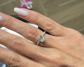 Bague de fiançailles en moissanite ovale de 1,7 carat