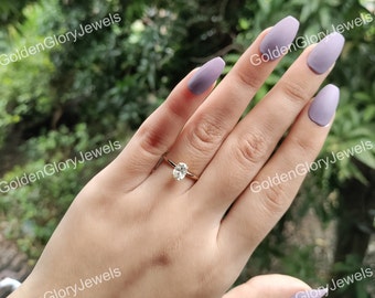 1.5ct Oval Cut Moissanite Engagement Ring/Moissanite Oval Engagement Ring/ Oval Solitaire Ring/Wedding Proposal Ring/Bridal Ring/Daily Ring