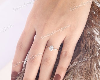 1 CT Oval Cut Moissanite Engagement Ring, Solitaire Moissanite Ring, Oval Cut Ring, Oval Ring, Solitaire Ring, Dainty Ring