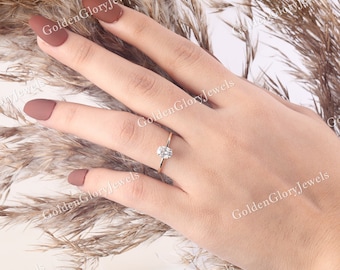 1.2 Ct Oval Moissanite Ring, Solitaire Oval Moissanite Engagement Ring for Women, Oval Cut Solitaire Ring, oval Engagement Ring, Gold Ring