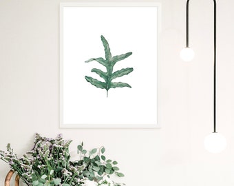 Watercolor Plant Leaves Printable Wall Art Botanical Print - Etsy