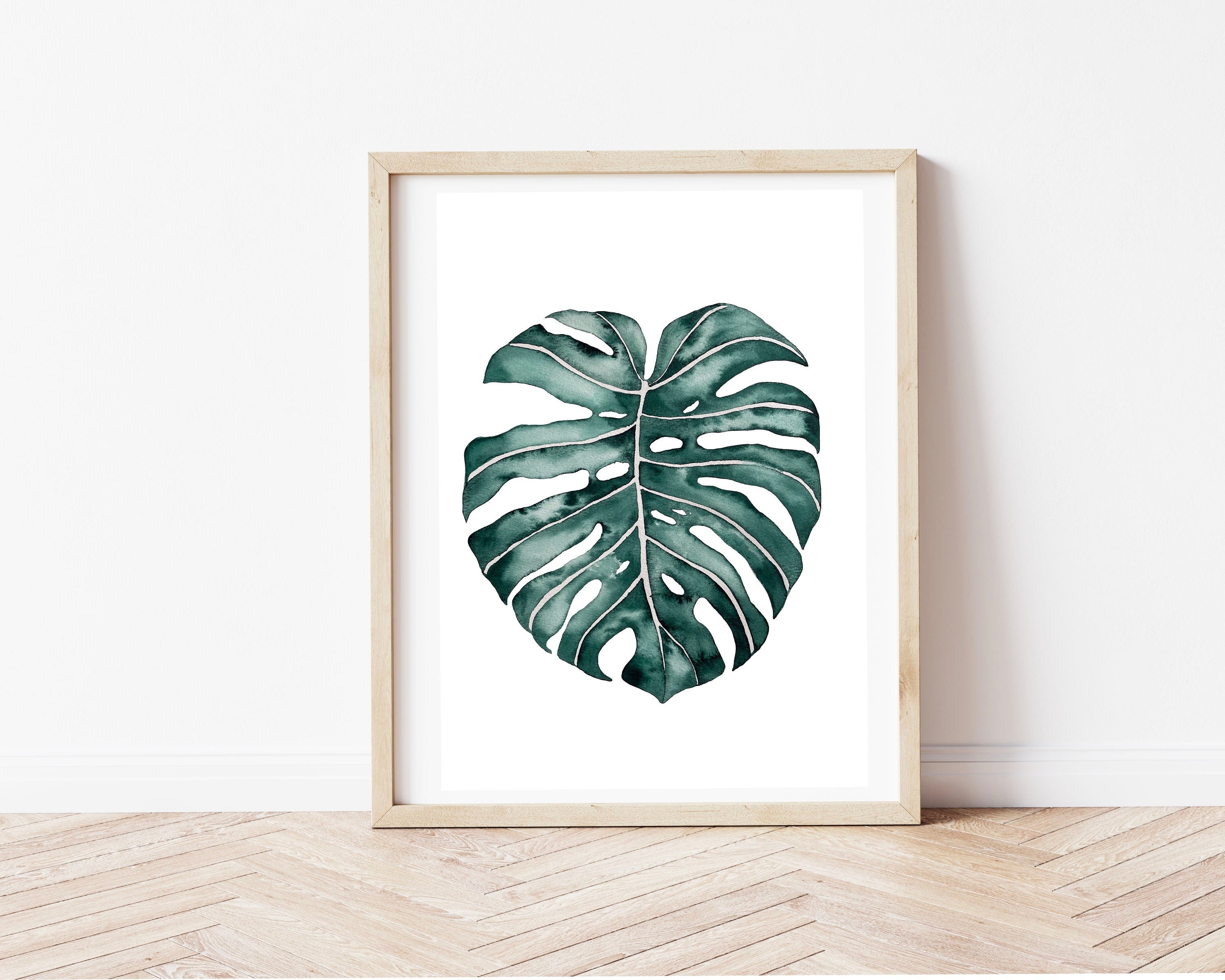 Monstera Leaf Print, Botanical Wall Art, Tropical Leaves - Etsy