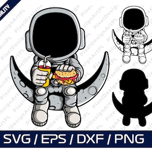 Astronaut Moon Burger SVG, Space PNG, Cricut, Sublimation, T-Shirt, Silhouette, Scrapbooking, Kartenherstellung, Papier basteln, Clipart