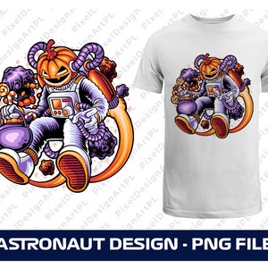Astronauta PNG de Halloween, PNG do espaço, Camiseta de Halloween PNG, Clipart do espaço sideral, arquivo de sublimação, Design de camiseta de astronauta
