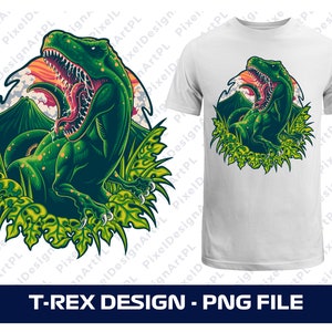 T-rex PNG, Dinosaur PNG, T-rex clipart, Dinosaurio para archivo de sublimación, T-rex T-shirt Design