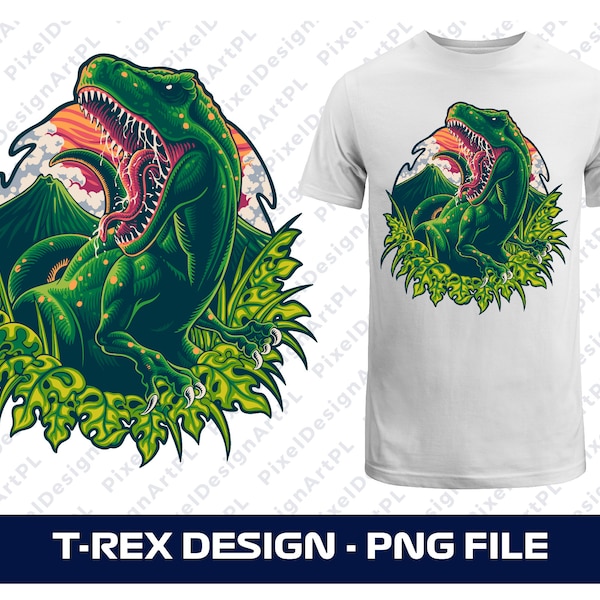 T-rex PNG, Dinosaur PNG, T-rex clipart, Dinosaur for Sublimation file, T-rex T-shirt Design