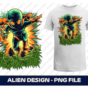 Alien PNG, Hero PNG, Space PNG, Alien T-shirt, Fichier de sublimation, T-shirt Design