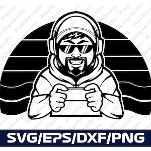 Retro Gamer SVG/PNG/EPS y dxf, Cricut, Sublimation, T-shirt, Silhouette, Scrapbooking, Card Making, Paper Crafts, Clipart