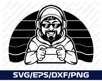 Retro Gamer SVG/PNG/EPS and dxf, Cricut, Sublimation, T-shirt, Silhouette, Scrapbooking, Card Making, Paper Crafts, Clipart