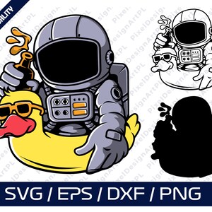 Astronauta Pato SVG, Espaço PNG, Cricut, Sublimação, Camiseta, Silhueta, Scrapbooking, Criação de Cartões, Artesanato em Papel, Clipart