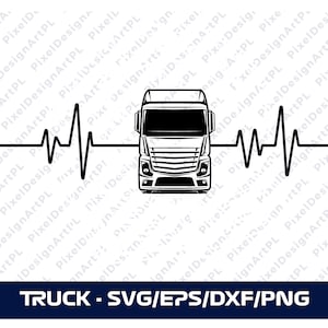 Vrachtwagen hartslag SVG/PNG/EPS, Cricut, sublimatie, T-shirt, silhouet, scrapbooking, kaart maken, papier ambachten, clipart