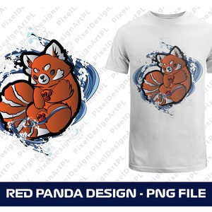 Panda rouge PNG, Panda chinois PNG, PNG oriental, T-shirt Panda rouge, Fichier de sublimation, Design de t-shirt