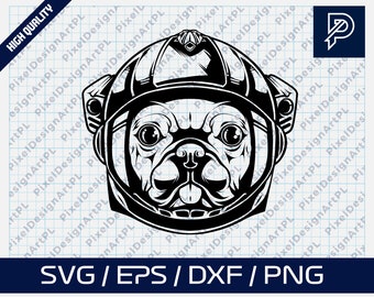 Pug Astronaut SVG, Cricut, Silhouette, Scrapbooking, Card Making, Paper Crafts, Clipart