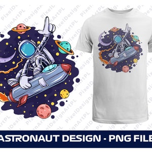 Astronauta PNG, Espacio PNG, Camiseta de astronauta PNG, Clipart del espacio exterior, Archivo de sublimación, Diseño de camiseta