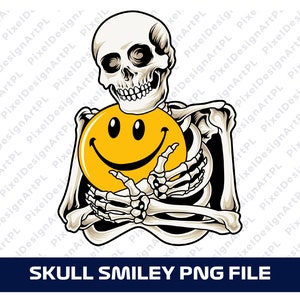 Skull Smiley PNG FILE, Sublimation, T-shirt, Scrapbooking, Card Making, Paper Crafts, Clipart
