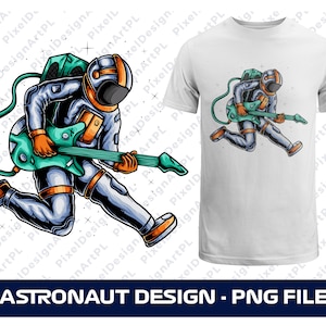 Gitarrist Astronaut PNG, Gitarrist PNG, Space PNG, Astronaut T-Shirt, Sublimation Datei, T-Shirt Design