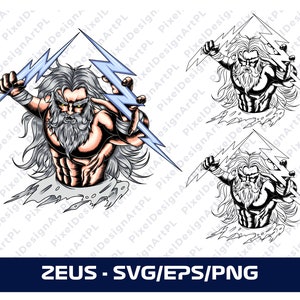 Zeus - Greek Mythology SVG,EPS,PNG, Cricut, Clipart, Sublimation, T-shirt Design