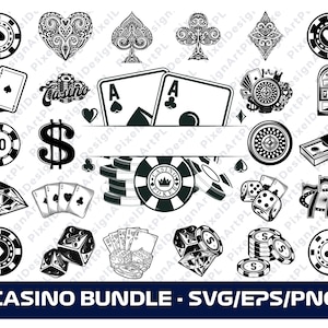 25 Casino SVG Bundle,EPS,PNG, Poker svg, gumbling svg, Cricut, Clipart, Sublimation, T-shirt Design