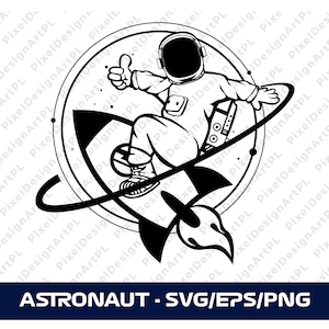 Astronauta SVG, EPS, PNG, Cricut, Clipart, Sublimazione, Space T-shirt Design
