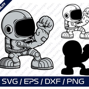 Astronaut Fighter SVG, Space PNG, Cricut, Sublimazione, T-shirt, Silhouette, Scrapbooking, Card Making, Paper Crafts, Clipart