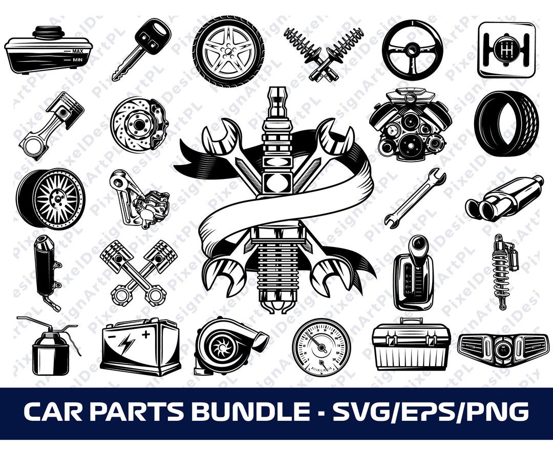 25 Car Parts SVG,EPS,PNG Bundle, Cricut, Clipart, Sublimation, Tshirt