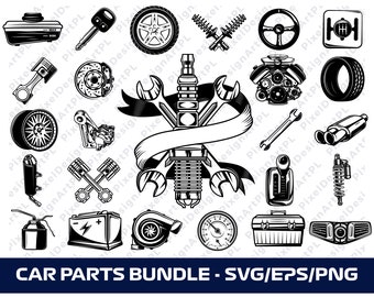 25 Car Parts SVG,EPS,PNG Bundle, Cricut, Clipart, Sublimation, T-shirt Design