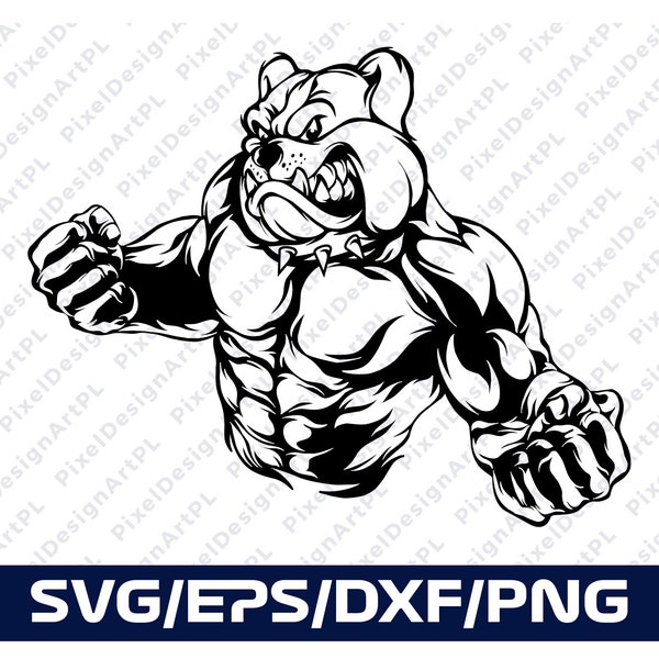 Bulldog bodybuilder SVG/PNG/EPS, Cricut, Sublimation, T-shirt, Silhouette, Scrapbooking, Card Making, Paper Crafts, Clipart