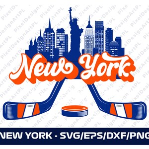 New York Hockey SVG/PNG/EPS, Cricut, Sublimação, Camiseta, Silhueta, Scrapbooking, Criação de cartões, Artesanato em papel, Clipart