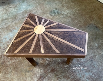 The Wedge art  tables designed side tables create that perfect seating area.  "The Wedge"tables  fit perfectly between chairs.