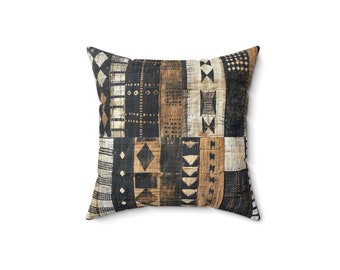 African Mudcloth Inspired Pillow with Insert