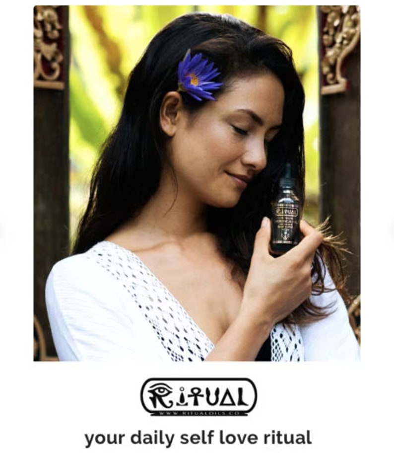 Ritual Oil Moringa Oil 100% Pure Cold Pressed Moringa Oil Infused with Blue Lotus Oil 2oz image 4