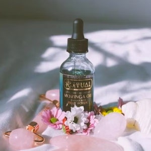 Ritual Oil Moringa Oil 100% Pure Cold Pressed Moringa Oil Infused with Blue Lotus Oil 2oz image 2