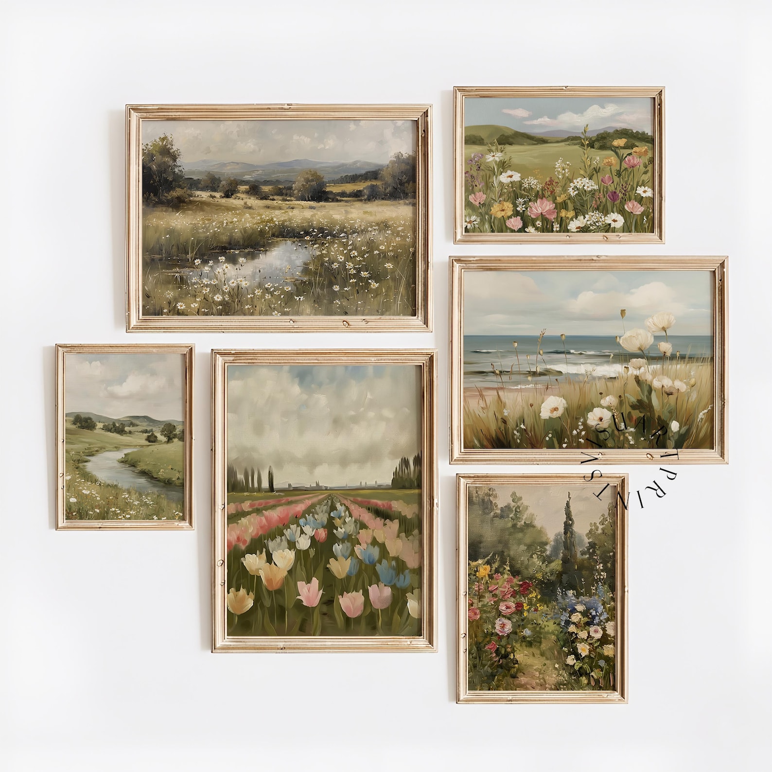 Printable Vintage Wildflower Print Set of 6, Spring Farmhouse Gallery ...