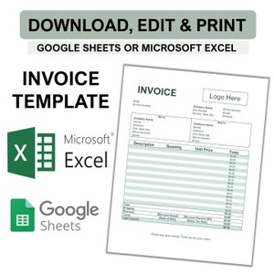 Professional Editable Invoice Template - Excel & Google Sheets | Download Now