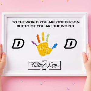 Father&#39;s Day Handprint Printable, DIY Craft Gift for Dad, Father&#39;s Day Printable, Best Gift for Dad, Kids Activity Digital Print
