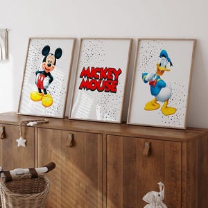 Mickey Mouse & Friends Nursery Art Prints: Set of 3 (Digital Download