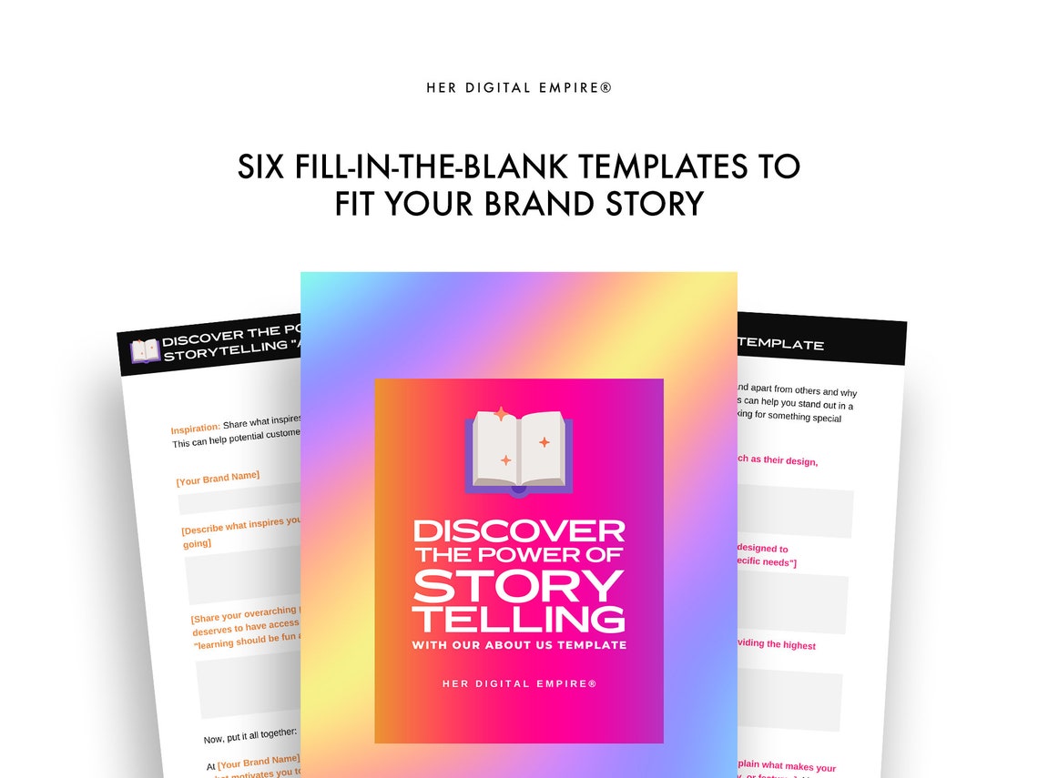 Brand Story About Us Template Fillintheblank Brand Story Etsy