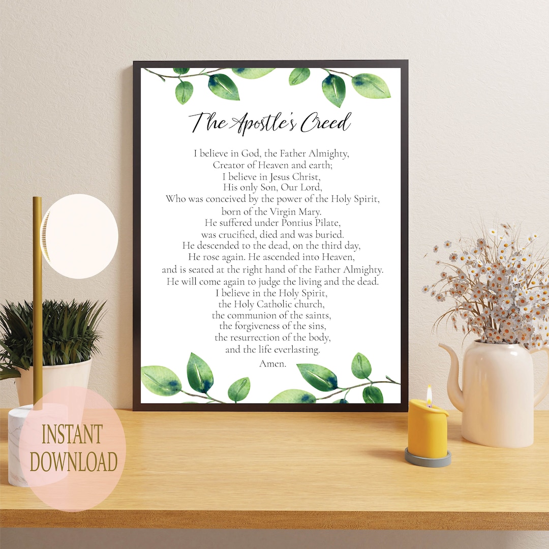 The Apostles Creed Printable Christian Wall Art Digital - Etsy