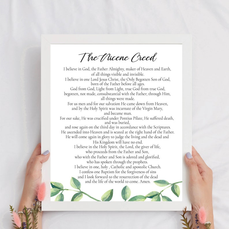 The Nicene Creed, Printable, Christian Wall Art, Digital Print, Prayer ...