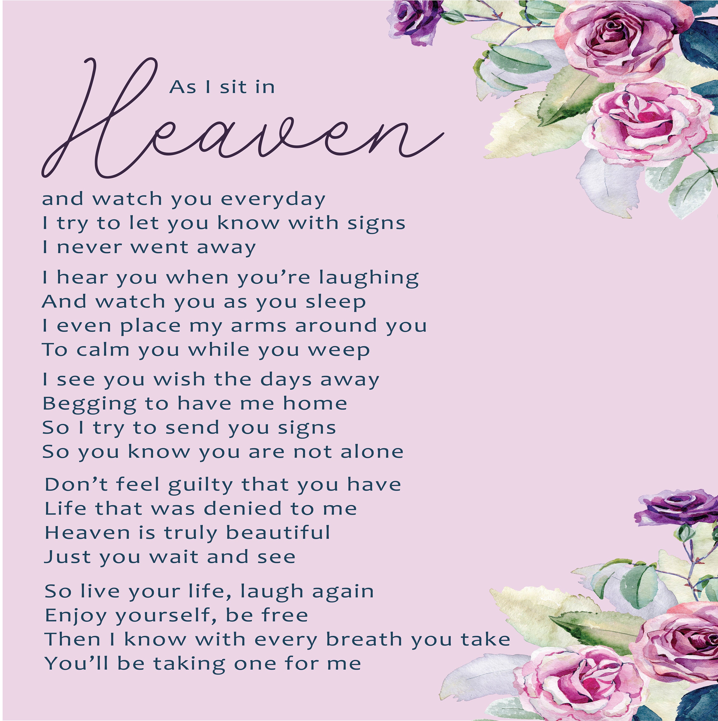 As I Sit in Heaven Poem Printable Wall Art Christian Poem Wall Art As I Sit in Heaven Poem Printable Wall Art Christian Poem Wall Art