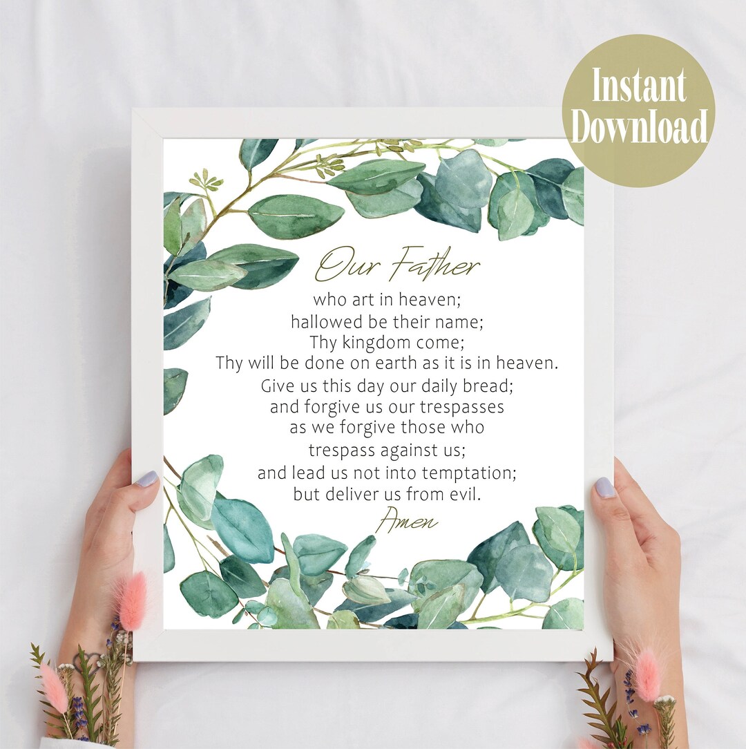 The Lords Prayer Print the Lords Prayer Printable Our Father - Etsy
