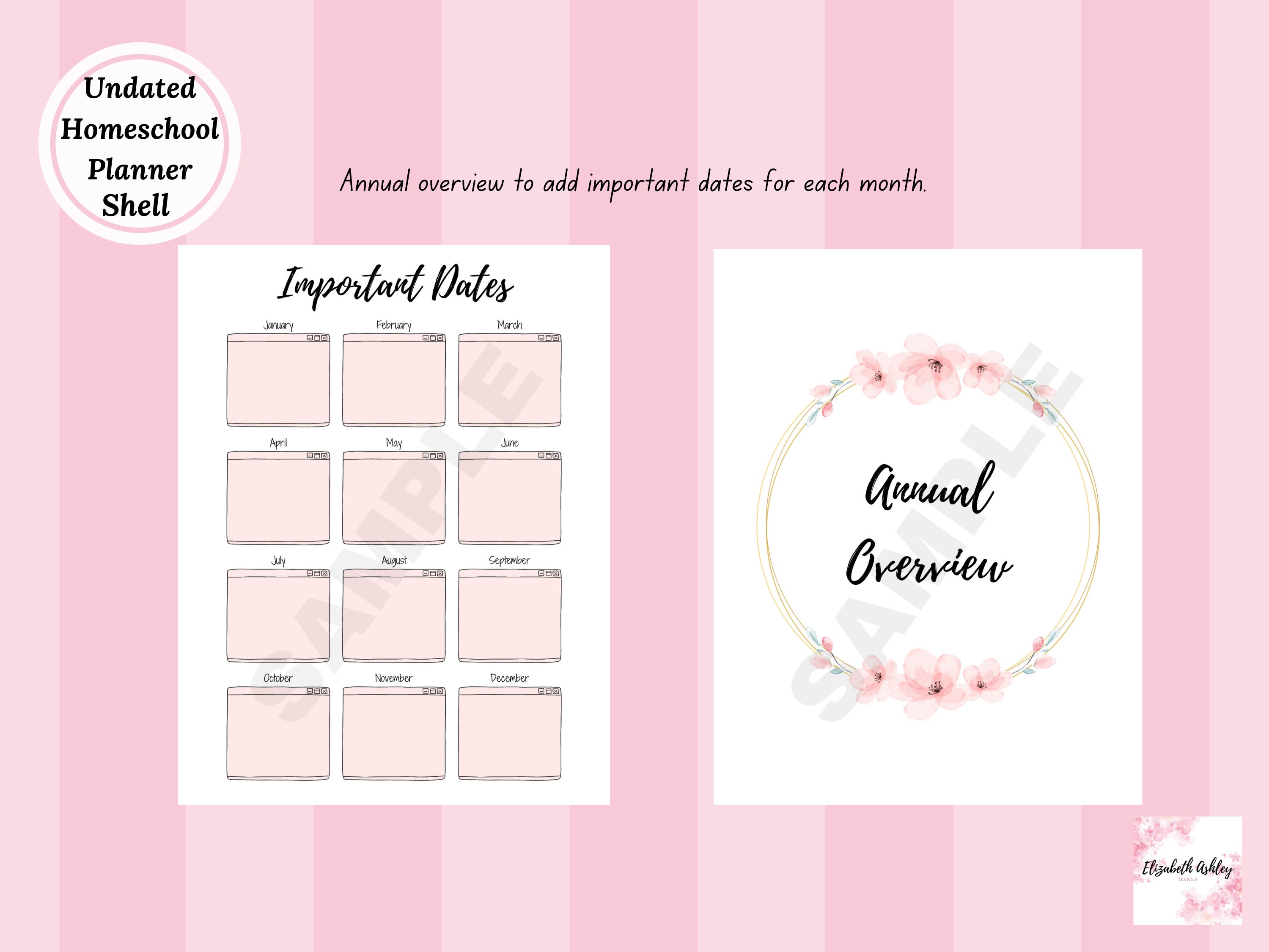 PRINTABLE UNDATED Homeschool Planner Shell | Charlotte Mason Education ...