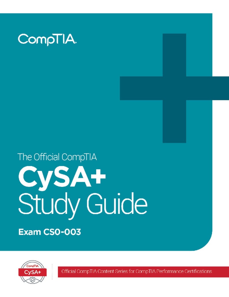 Official Comptia Cysa+ CS0-003 Study Guide PDF Ebook - Etsy