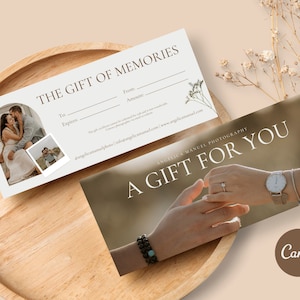 Modèle de certificat-cadeau de photographe | Bon pour photographie Canva | Carte-cadeau photographie | Carte cadeau pour les photographes
