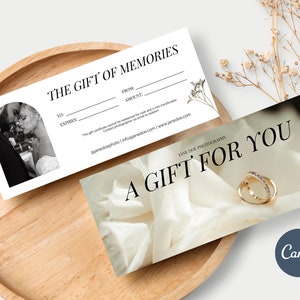 de chèque-cadeau de photographe | Bon pour une photographie Canva | Carte-cadeau Photographie | Carte-cadeau pour photographes